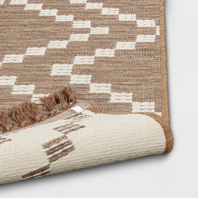  Check Diamonds Outdoor Rug Tan - Threshold™