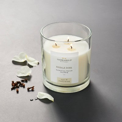  Clear Glass Masala Rose Candle White - Threshold™ Designed With Studio McGee