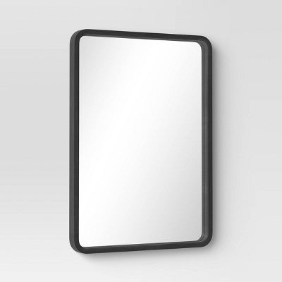  22" X 30" Rounded Corner Wood Wall Mirror - Threshold™