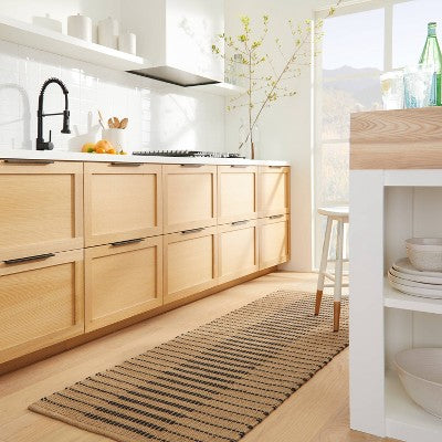  Reseda Hand Woven Striped Jute Cotton Area Rug Black - Threshold™ Designed With Studio McGee