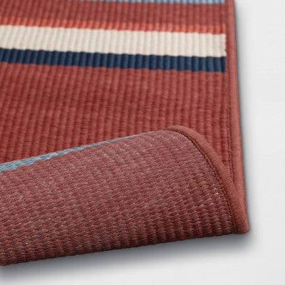  5'x7' Striped Outdoor Rug Red - Threshold™