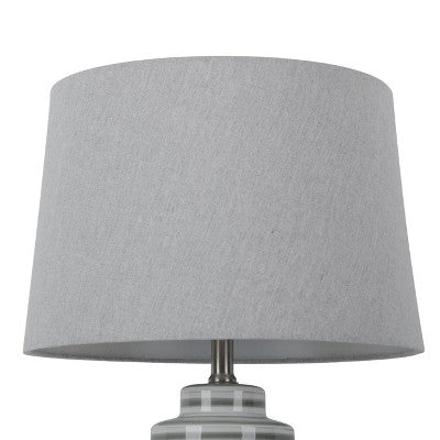  Large Linen Mod Drum Lampshade Gray - Threshold™: Slip Uno Fitter, No Assembly Required