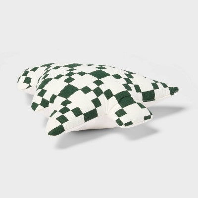  Holiday Tree Shaped Decorative Throw Pillow Green - Threshold™