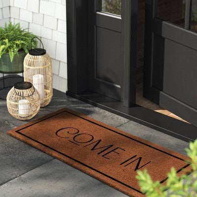  1'8"x4' 'Come In' Coir Doormat Natural - Threshold™