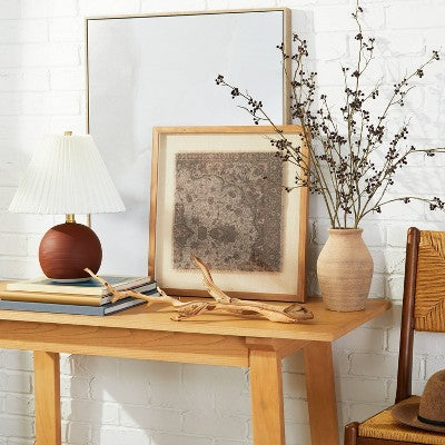  18" X 18" Vintage Textile Framed Under Glass - Threshold™ Designed With Studio McGee