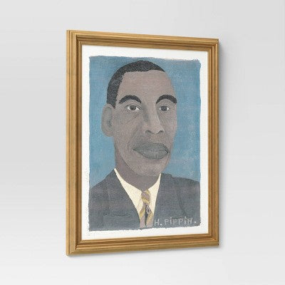  16" X 20" Self Portrait II By Horace Pippin Vintage Framed Wall Cotton Canvas Gold - Threshold™
