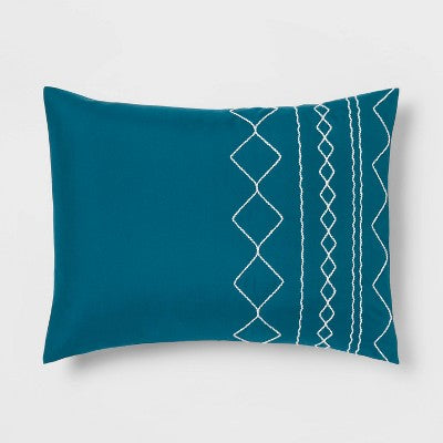  5pc Diamond Stitch Comforter Bedding Set Dark Teal Blue - Threshold™