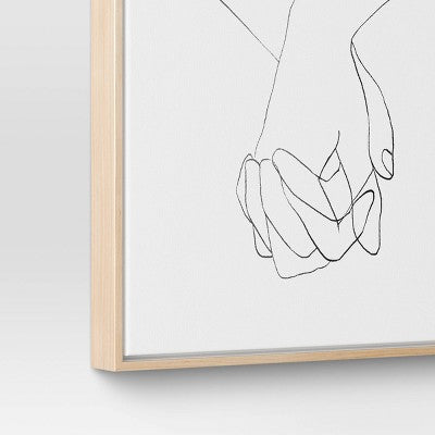  (Set Of 2) 16" X 20" Hands Framed Canvas - Threshold™: Modern Wall Art, Vertical Orientation, Sawtooth Back