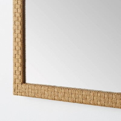  22" X 65" Woven Check Full Length Mirror Natural - Threshold™ Designed With Studio McGee