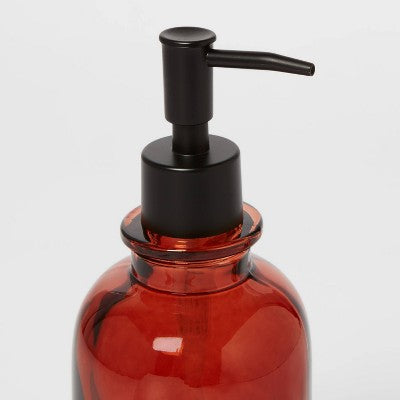  Apothecary Glass Soap/Lotion Dispenser Amber - Threshold™