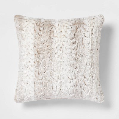  Snow Leopard Ombre Faux Fur Throw Pillow - Threshold™