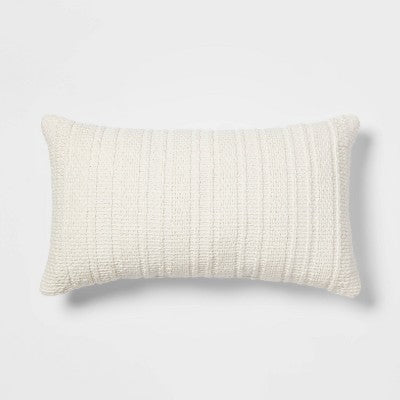  Oversized Textural Woven Throw Pillow Cream - Threshold™