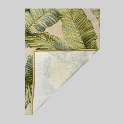  9'x12' Vacation Tropical Rectangular Woven Outdoor Area Rug Green - Threshold™
