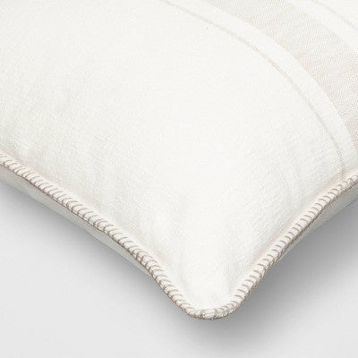  Oversized Placed Striped Square Throw Pillow - Threshold™