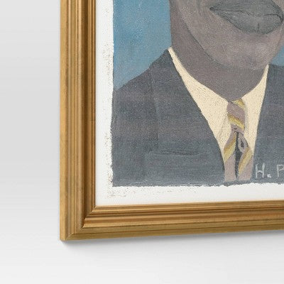  16" X 20" Self Portrait II By Horace Pippin Vintage Framed Wall Cotton Canvas Gold - Threshold™