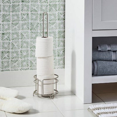  3 Roll Freestanding Toilet Tissue Holder Silver - Threshold™