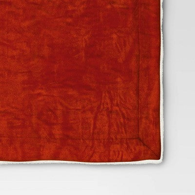 Solid Printed Plush With Shearling Reverse Throw Blanket - Threshold™