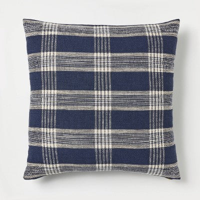  Woven Plaid Square Throw Pillow With Zipper Pull - Threshold™ Designed With Studio McGee