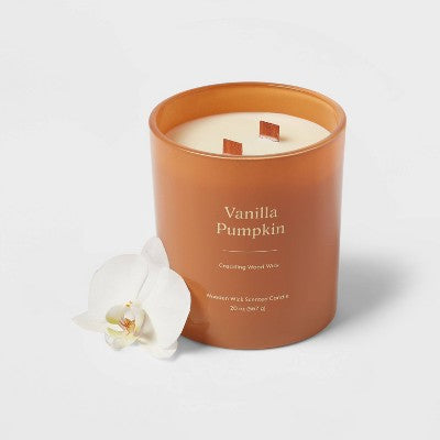  20oz Glass Woodwick Vanilla Pumpkin Candle - Threshold™