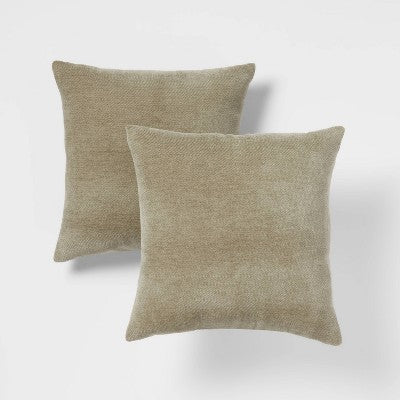  2pk Chenille Square Throw Pillows - Threshold™