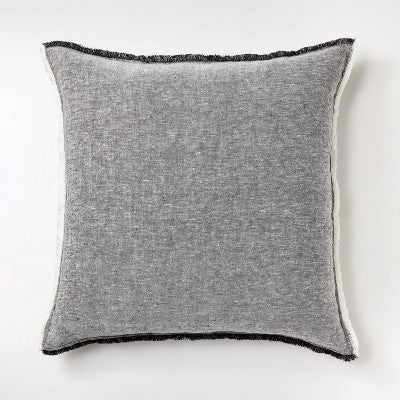  Oversized Reversible Linen Square Throw Pillow With Frayed Edges - Threshold™ Designed With Studio McGee