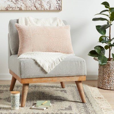  Oversized Washed Pieced Chenille Lumbar Throw Pillow - Threshold™