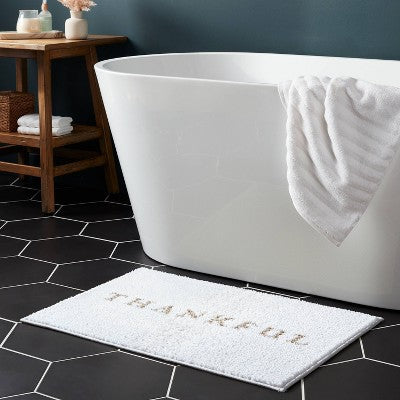  20"x30" 'Thankful' Bath Rug White - Threshold™