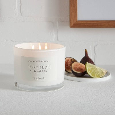  Wood Lidded Glass Wellness Grateful Candle - Threshold™