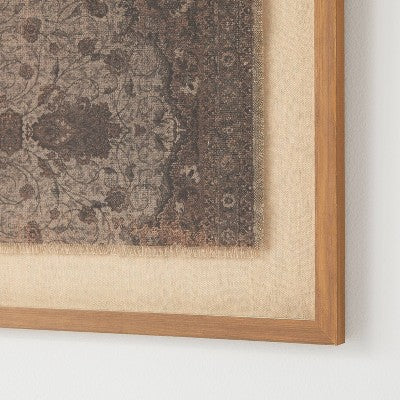  18" X 18" Vintage Textile Framed Under Glass - Threshold™ Designed With Studio McGee