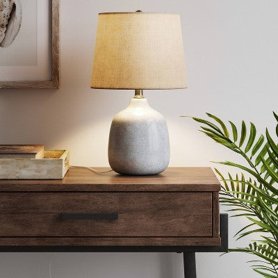  Assembled Ceramic Table Lamp Gray - Threshold™