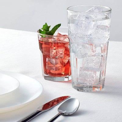  12pc Glass Tremont Tall And Short Faceted Tumbler Set - Threshold™