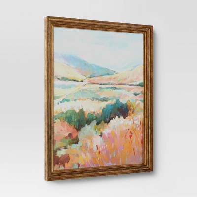  24"x30" Colorful Landscape Canvas Board Framed Art - Threshold™