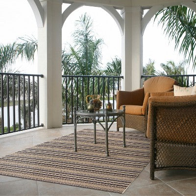  7' X 10' Lake Stripe Outdoor Rug Navy - Threshold™