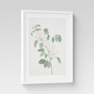  (Set Of 2) 24" X 30" Flowers Framed Wall Art White - Threshold™