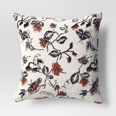  Halloween Botanical Woven Cotton Square Halloween Throw Pillow - Threshold™
