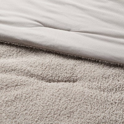  3pc King Traditional Cozy Chenille Comforter And Sham Set Gray - Threshold™