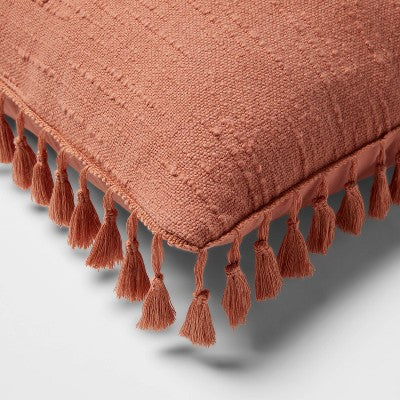  Euro Textured Slub Tassel Decorative Throw Pillow - Threshold™