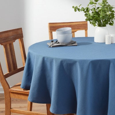  70" Cotton Round Tablecloth Blue - Threshold™
