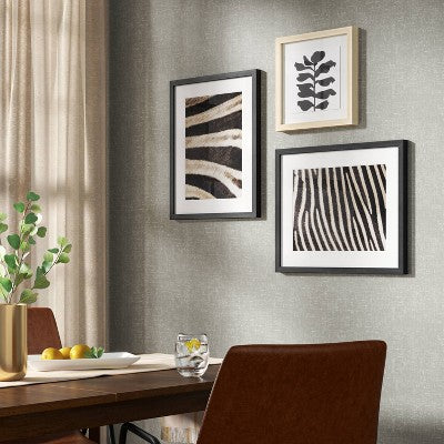  20" X 16" 2pc Zebra Close Up Glass Framed Wall Posters - Threshold™