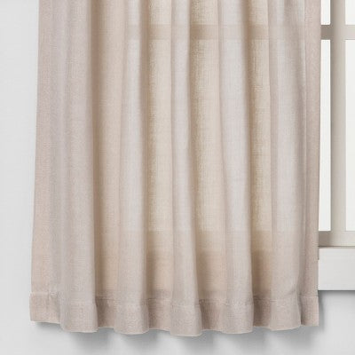  2pk 42"x36" Light Filtering Bonaire Curtain Tiers Beige - Threshold™