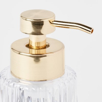  Ribbed Foaming Glass Soap Pump Clear - Threshold™