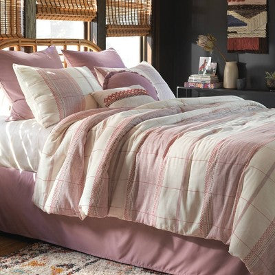  8pc Stripe Boho Comforter Set Mauve - Threshold™