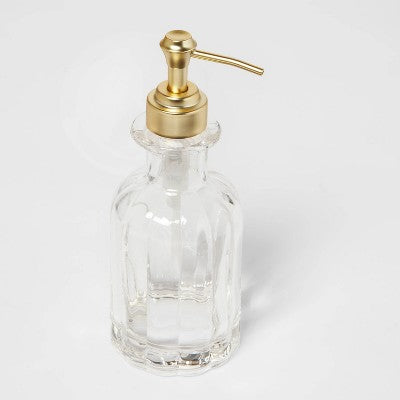  Fluted Glass Solid Soap Pump Clear - Threshold™