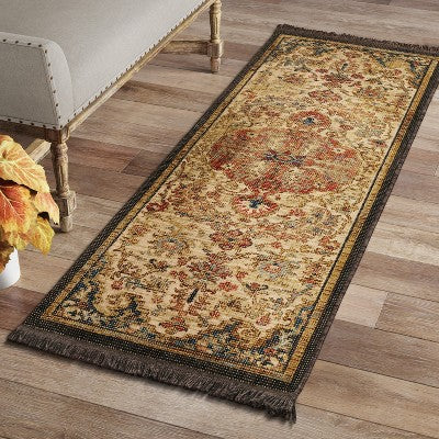  Floral Woven Medallion Persian Rug - Threshold
