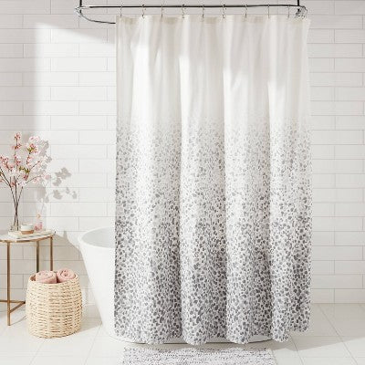  Leopard Glam Shower Curtain Ombre Gray - Threshold™