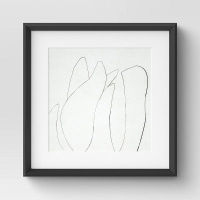  (Set Of 2) 24" X 24" Sketch Art Print Black/White - Threshold™ Designed With Studio McGee