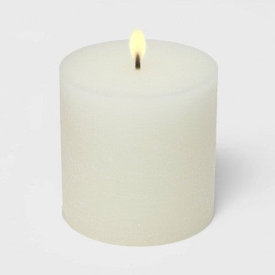  Pillar Candle Soft Cotton White - Threshold™