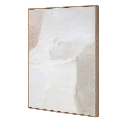  24" X 30" Neutral Abstract Lines Framed Canvas - Threshold™ Designed With Studio McGee