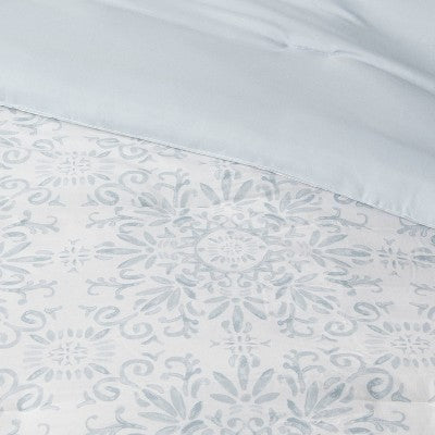  7pc Medallion Comforter Bedding Set With Sheets Blue - Threshold™