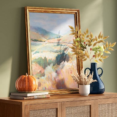  24"x30" Colorful Landscape Canvas Board Framed Art - Threshold™